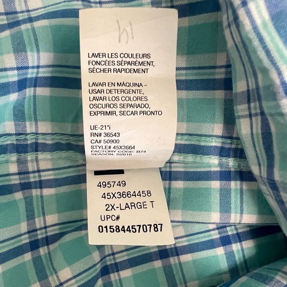 Men's IZOD Big & Tall 2XLT Long Sleeve Multi Plaid Shirt - Picture 3 of 8